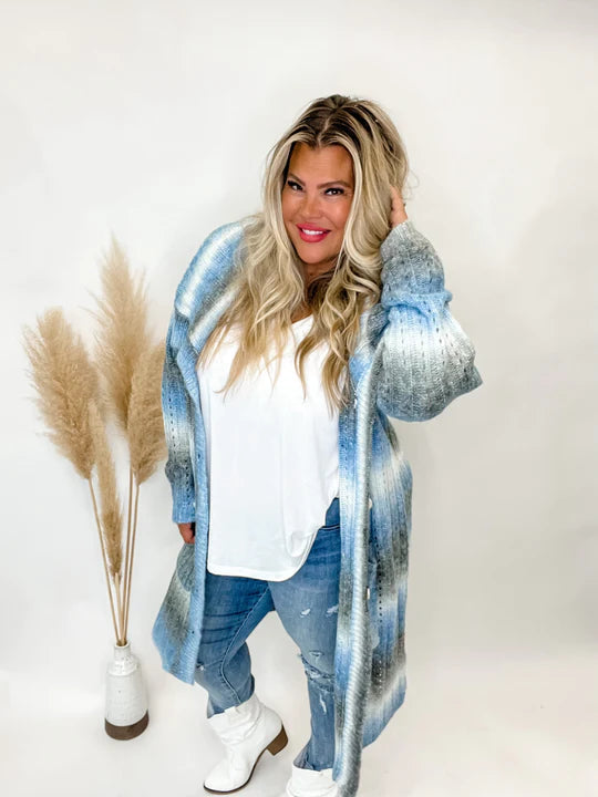 Duster Length "Celine" Cardigan with Belt by Blakeley