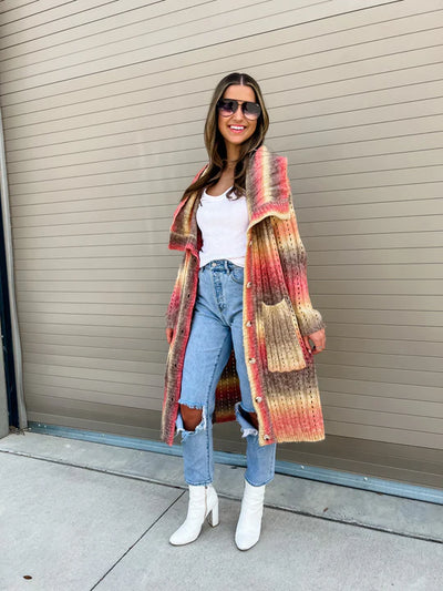 Duster Length "Celine" Cardigan with Belt by Blakeley