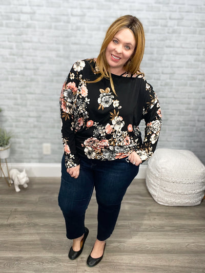 Floral Top with Shoulder Detail