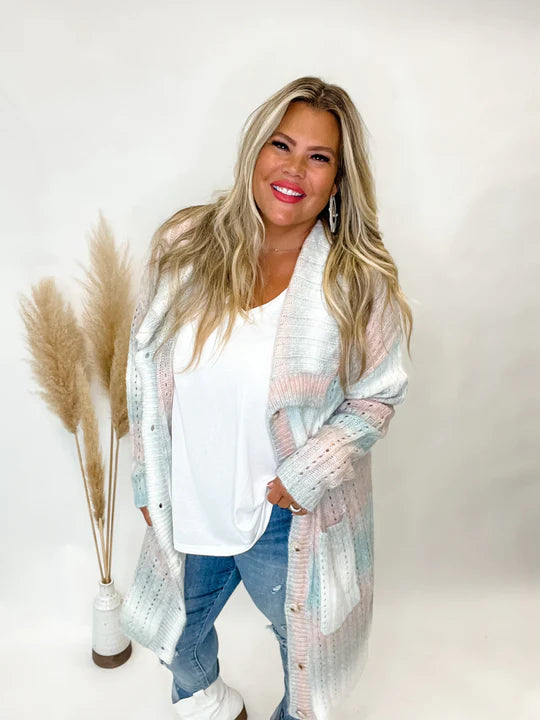 Duster Length "Celine" Cardigan with Belt by Blakeley