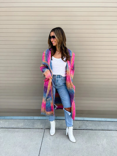 Duster Length "Celine" Cardigan with Belt by Blakeley