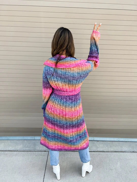 Duster Length "Celine" Cardigan with Belt by Blakeley